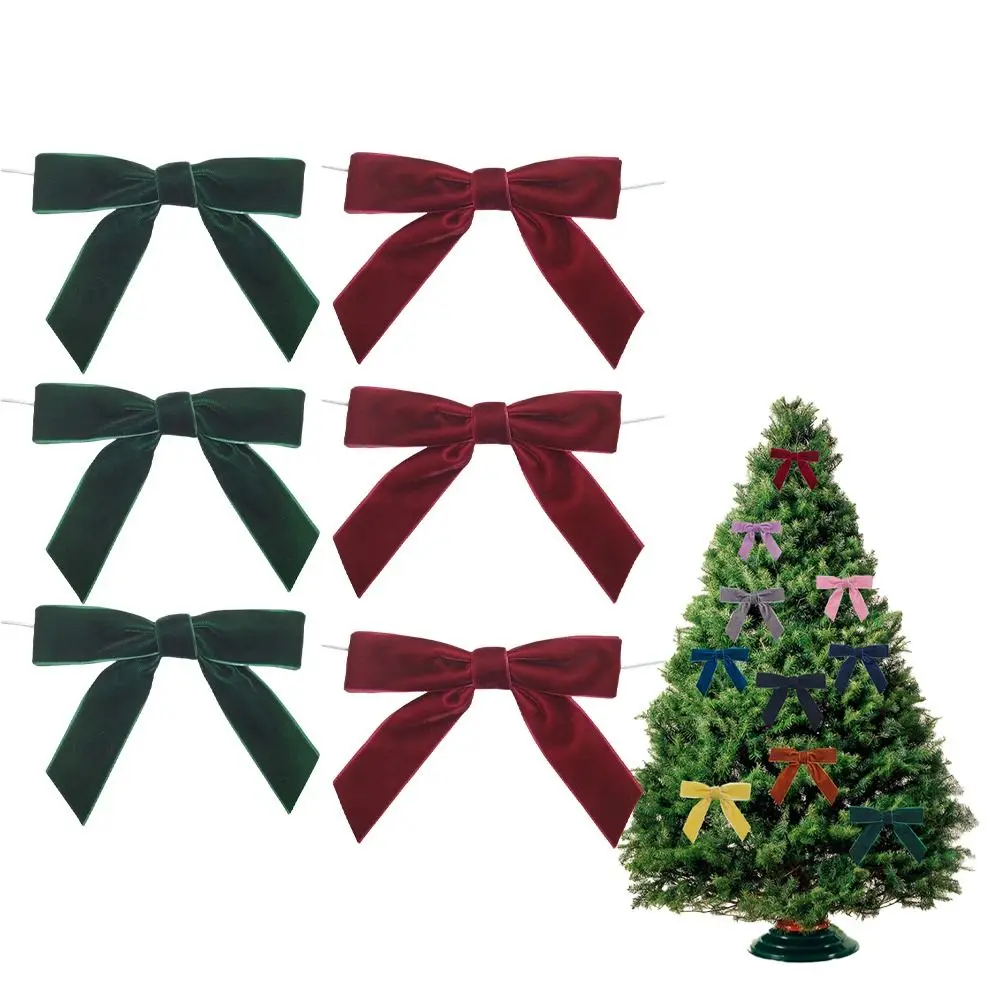 6pcs Velvet Christmas Bows 4.72