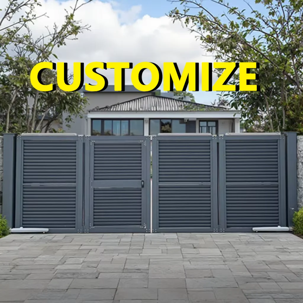 Any Size Custom Aluminum Automatic Driveway Gate Privacy Security Heavy Duty Durable Weatherproof Residential Villa Garden Outdo