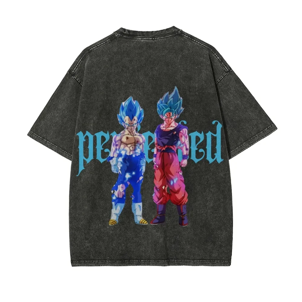 

Dragon Ball Printed Short Sleeve T-Shirt Casual Summer Wear Men's Street Clothing Men's T-Shirt Washed and Old Comfortable Pop