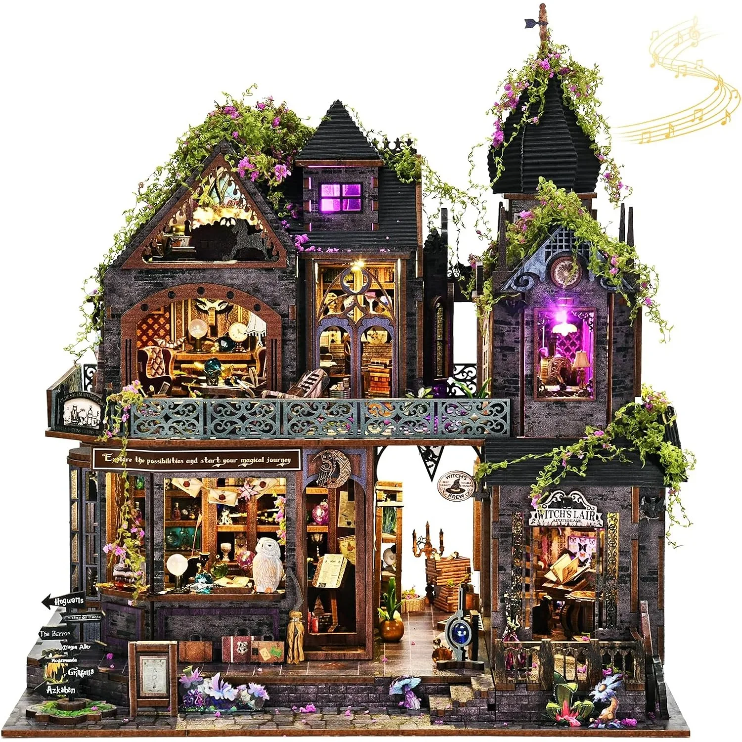 Hamaileon Kit maison miniature bricolage, maison de sorcière gothique ville magique pour adultes, ca