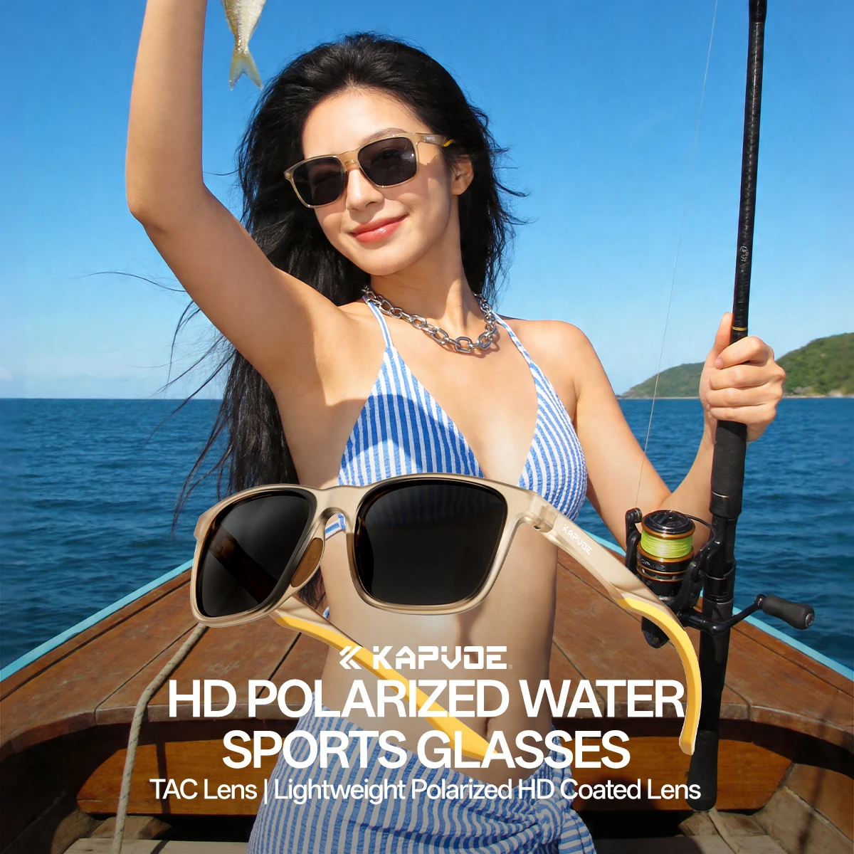 Gafas de Sol Polarizadas KAPVOE para Playa, Océano, Pesca, Ciclismo, UV400, Bicicleta de Montaña, Deportes Acuáticos, Surf, Kayak, Rafting