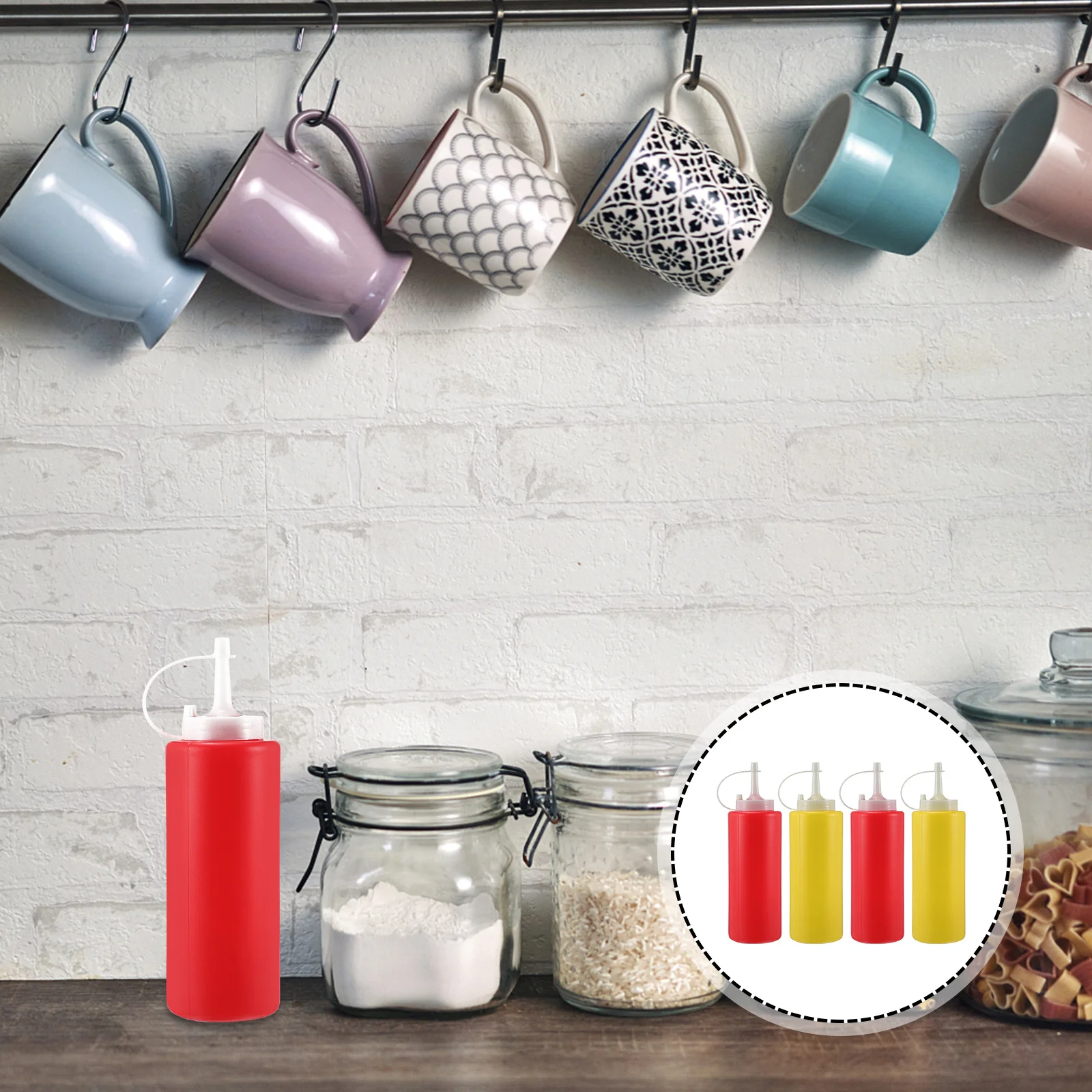 

4pcs Seasoning Bottles Squeeze Condiment Dispenser Kitchen Storage For Oil Vinegar Soy Sauce Leakproof Plastic Kitchen Supplies