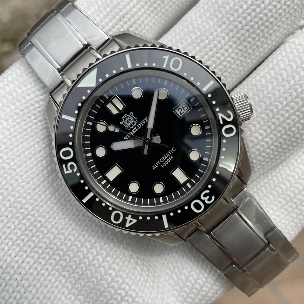 STEELDIVE 公式 SD1968 ワンピース 44mm セラミックベゼルインサート サファイアクリスタル 1000M防水 NH35 自動巻き メンズダイバーズウォッチ