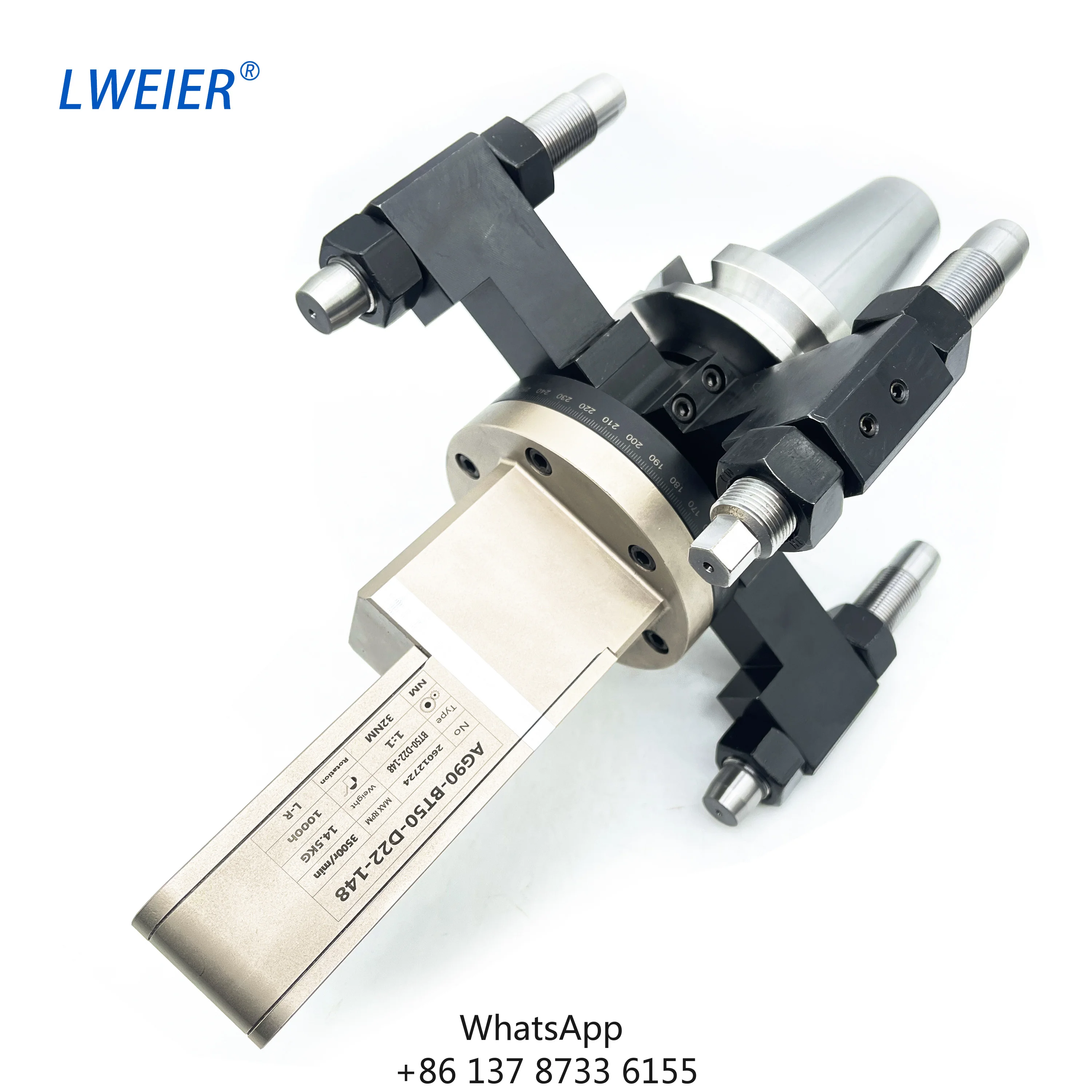 LWEIER BT50 Customized Side Milling Head For Milling Machine Four Column Angle Head High Rigidity And High Speed