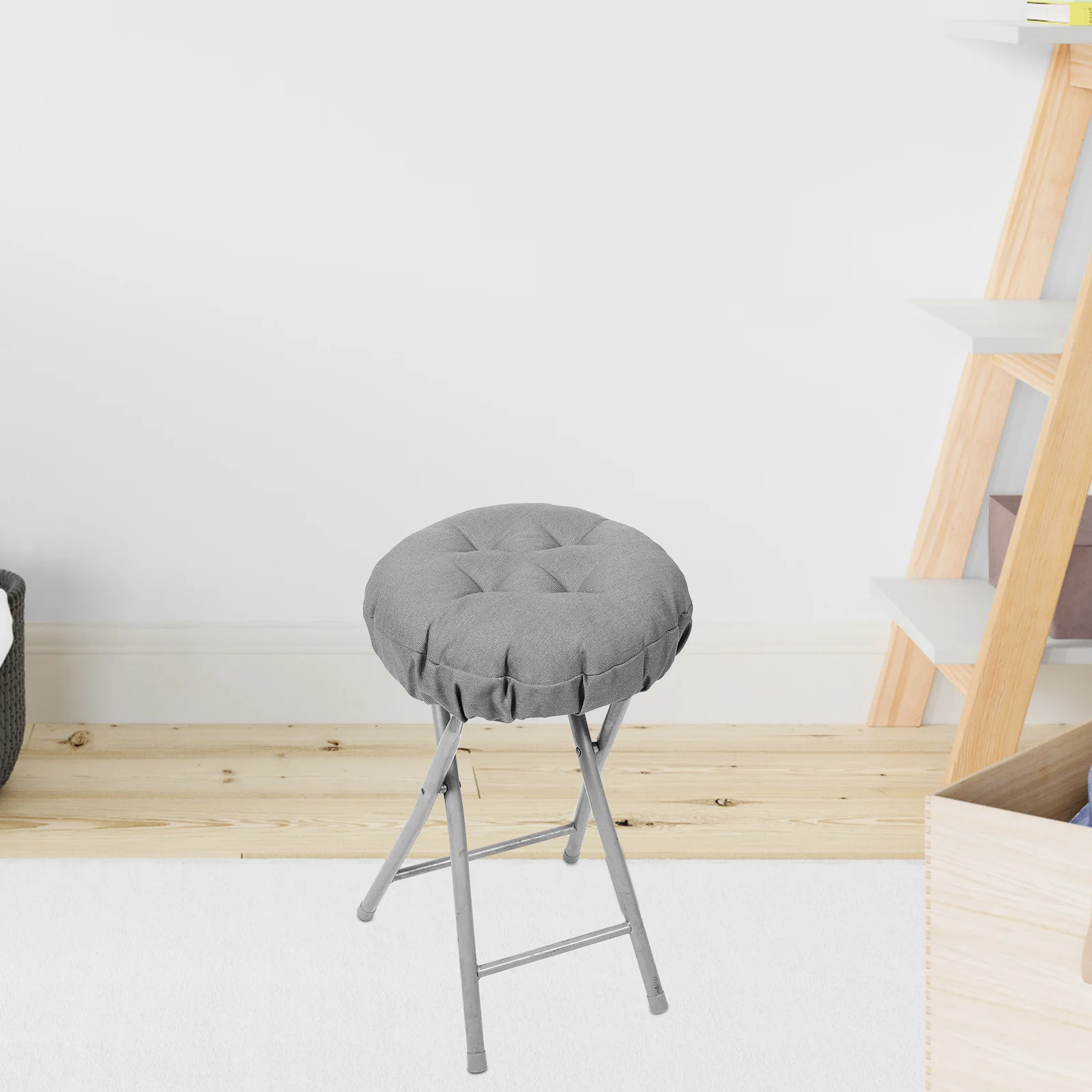 

Stretchable Stool Slipcover 30Cm Round Chair Seat Cover with Elastic Band for Living Room Patio Comfortable Protective Fit