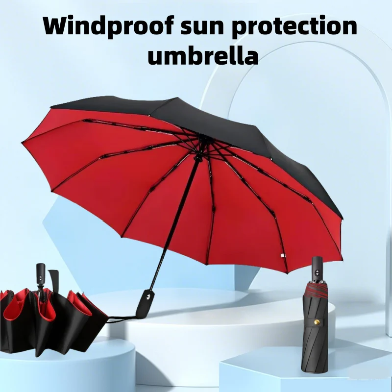 

Thickened double-layer automatic umbrella light luxury men's and women's business umbrella windproof sun protection umbrella