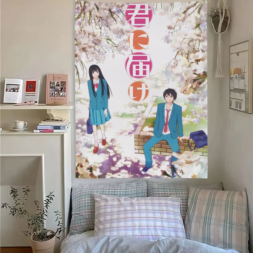 

K-Kimi Ni Todoke Anime Tapestry 90x140cm Home Bedroom Living Room Bar Outdoor Microfiber Wall Art Decorated Banners