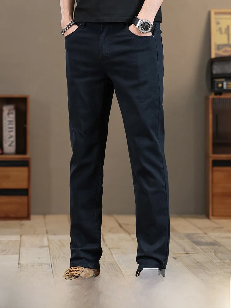 

Fashionable Straight Leg Pants for Men Spring 2026 Casual Wear Versatile Slimming mid Waist Cotton Blend Elastic Fabric