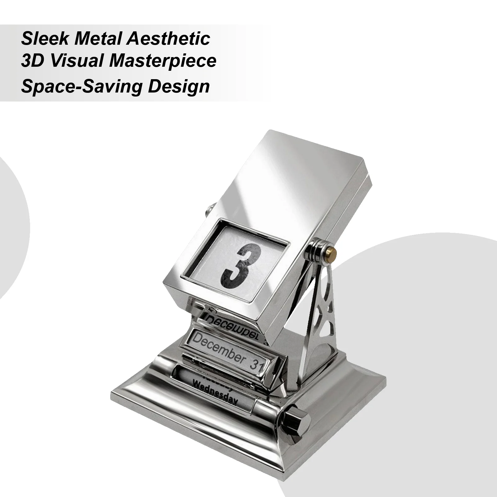 

3D Metal Desk Calendar Desk Perpetual Calendar Home Desk Calendar Ornaments Creative DIY Desk Ornaments For Students