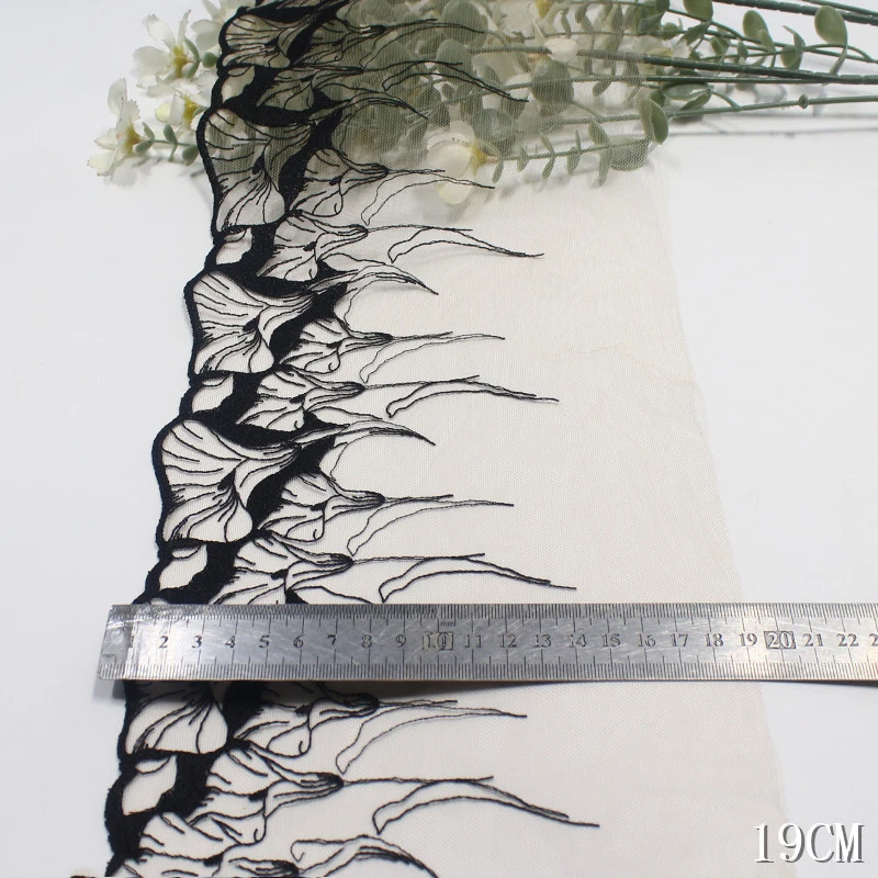 29Yards Vintage Black Floral Mesh Embroidered Lace Trimmings For Sewing Wedding Bridal Dress Lingerie Bra Handmade Fabrics