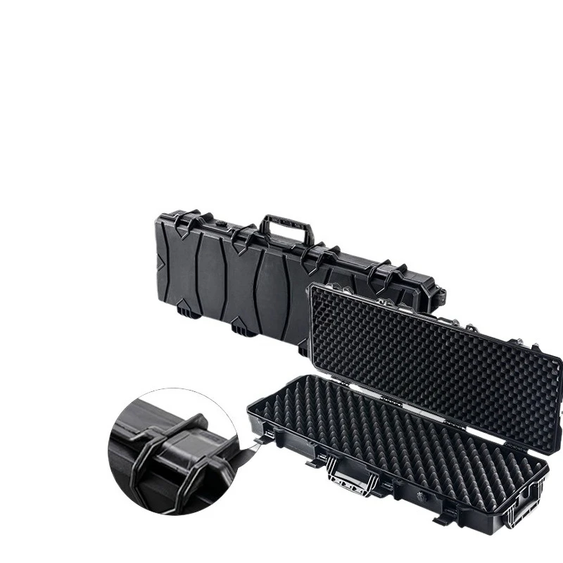 

Outdoor military box, safety three-proof toolbox with pulley strip, camouflage stackable tactical box, empty box with lining
