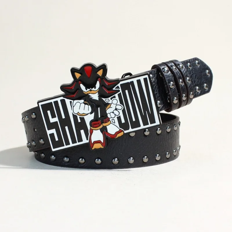 

Готический ремень в стиле Харадзюку Y2K для модниц, черный, с декоративными пряжками и заклепками, универсальный для мужчин и женщин