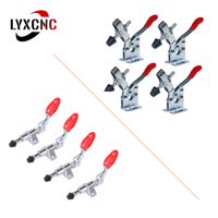 4PC GH-201B /GH-301AM Quick Release Tool Hand Tools Toggle Horizontal Clamp Antislip Red Horizontal Clamp  For Workbench