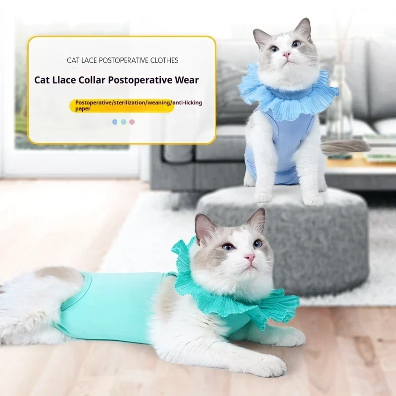 

Pet Clothes Cat Lace Spay/Neuter Clothes Post-Op Rehabilitation Anti-Lick Adjustable High Stretch Breathable Cat Clothes