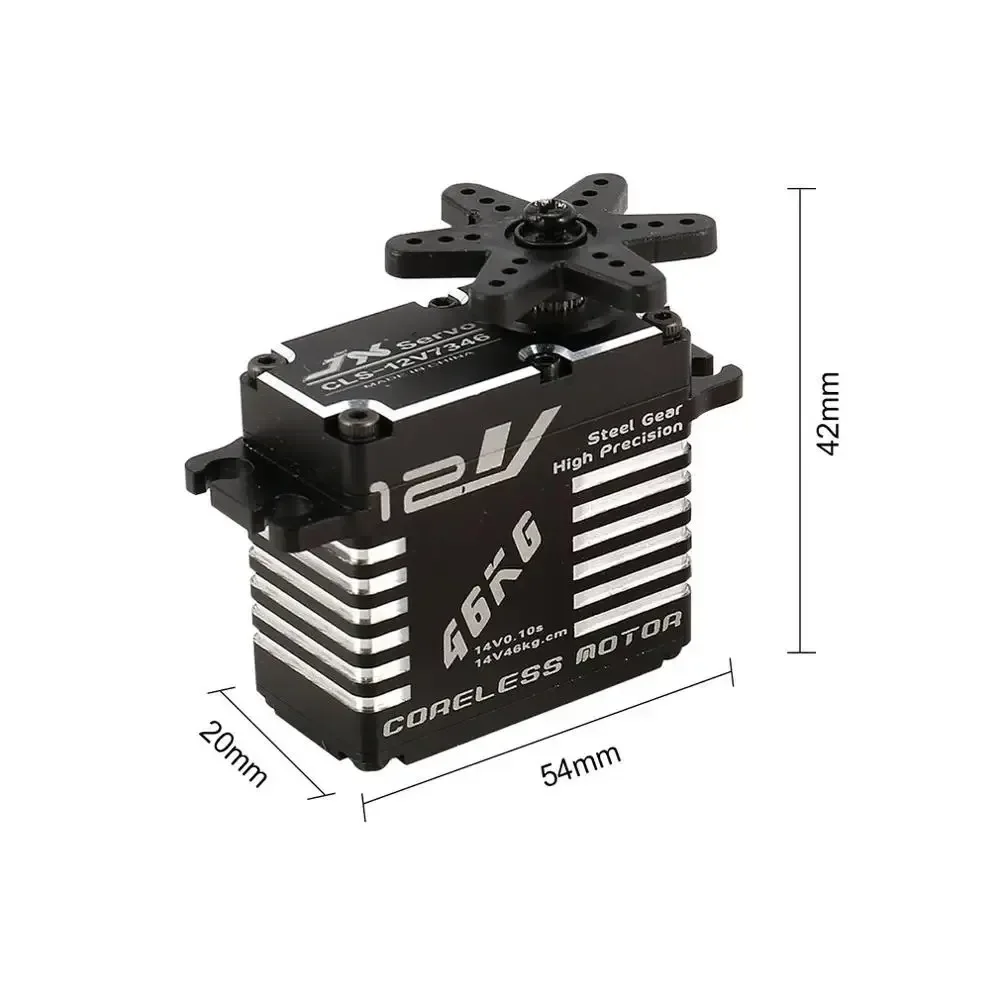 CLS-12V7346 JX 46 كجم Coreless HV عالية الدقة الصلب والعتاد سيرفو CNC غلاف من الألومنيوم ل RC سيارة الزاحف قارب طائرة روبوت الذراع