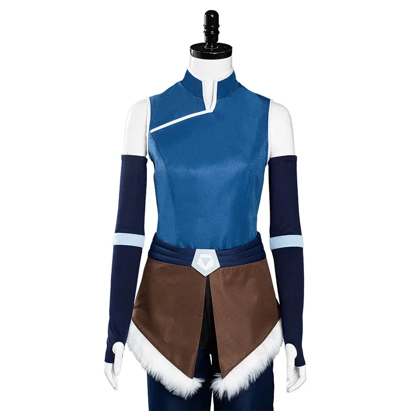 Disfraz de Korra para mujer, disfraz de Avatar de dibujos animados, último Cosplay, trajes de juego de rol de maestro de aire, disfraz para niñas, delantal protector de brazo, traje de Halloween