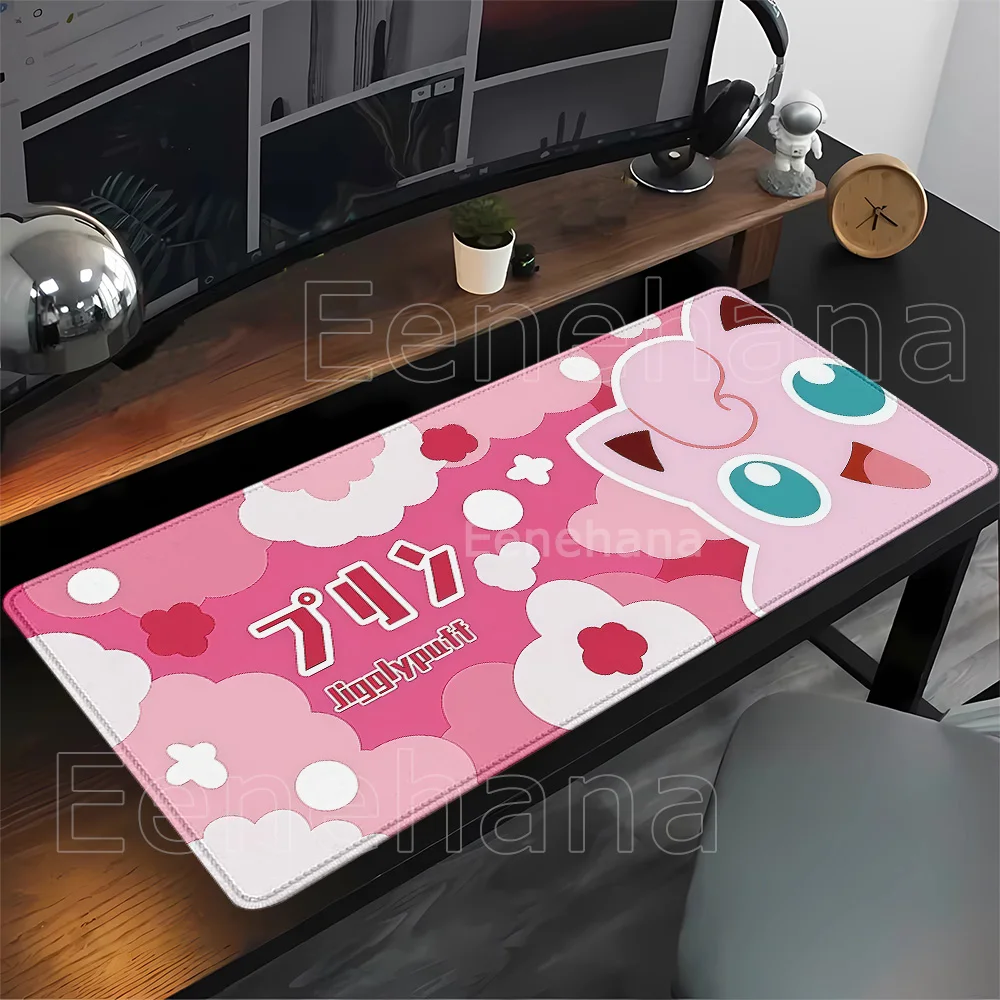 Pokemon Anime Mauspad Kawaii HD-Druck PC-Bürozubehör Gengar Pikachu Ditto Tastatur Gaming Gummi-Overlock-Schreibtischunterlage