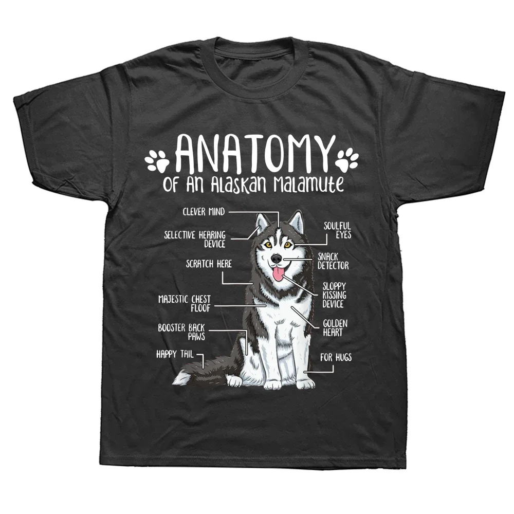 Anatomy Alaskan Malamute Dog Lover T Shirts Graphic Cotton Streetwear Short Sleeve Birthday Gifts Summer Style T-shirt Men