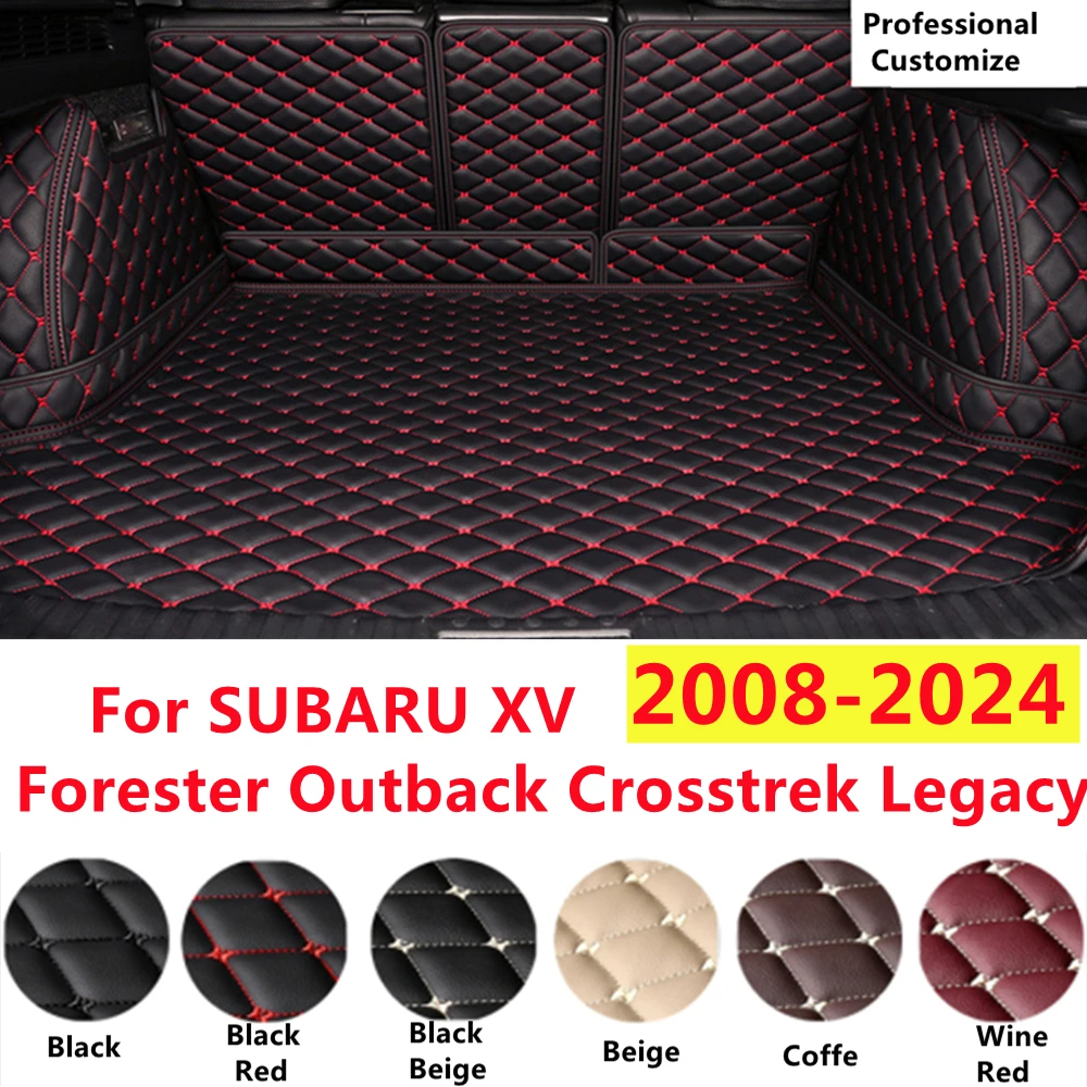 

SJ Full Set XPE Leather Car Trunk Mat For SUBARU Forester XV Outback Crosstrek Legacy 2024-2008 Tail Boot Tray Liner Rear Cargo