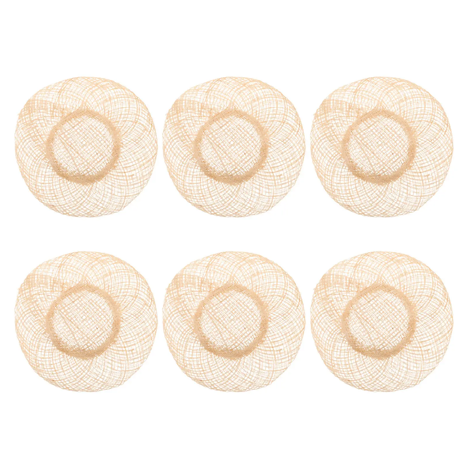 6Pcs Mini Hand Knitting Straw Hats 8Cm for DIY Crafts Miniature Woven Hats Natural Small Straw Caps Pet Use Miniature Hat