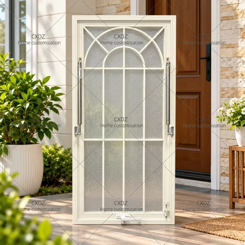 French Style Plastic Steel Windows Custom Household Indoor Vertical Integrated Floor to Ceiling Retro Upturned Window