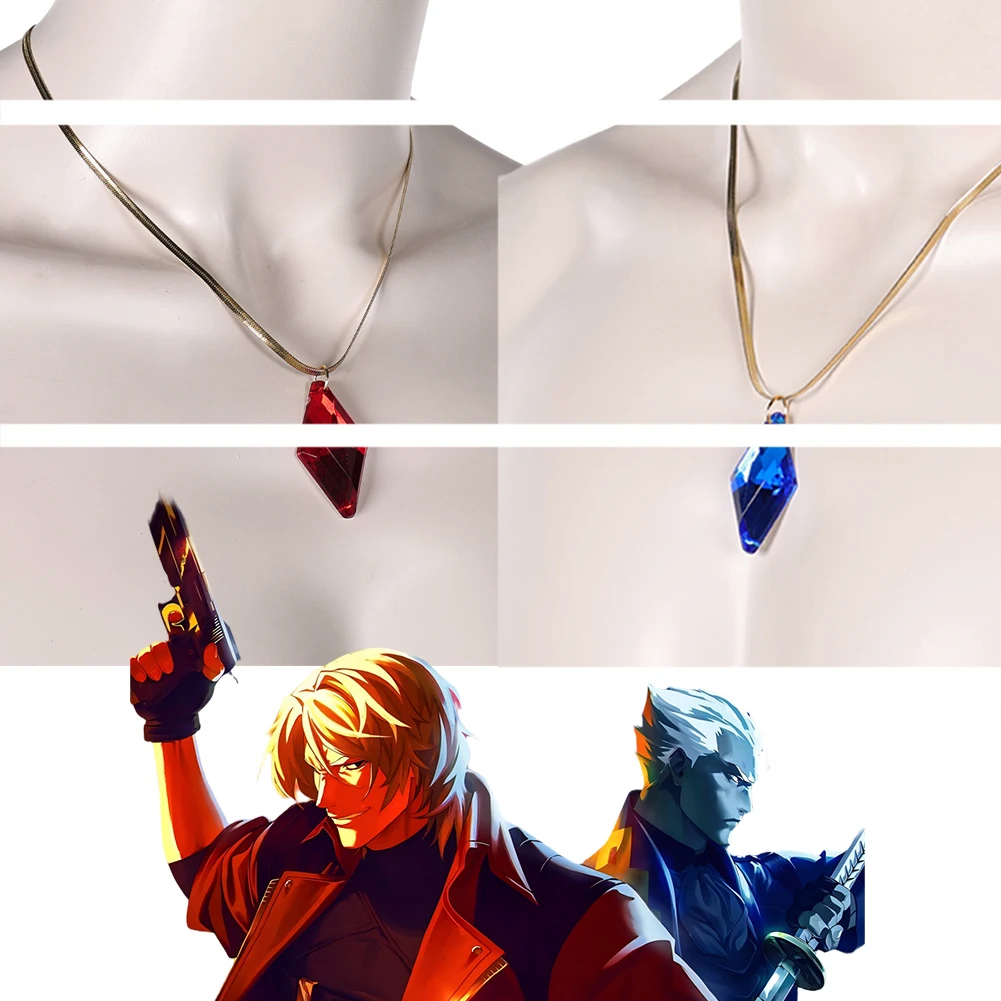 Collar de Cosplay de Dante y Vergil de Fantasia Anime DMC S2, Accesorio de Disfraz para Hombre, Accesorios de Disfraz para Halloween, Carnaval y Fiestas
