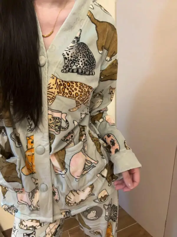 

Women's Clothing Pajamas Winter Hit Product New Product Kitten Kawaii Exquisite Fashion Suit At Home Outdoors Sleep Ventilate
