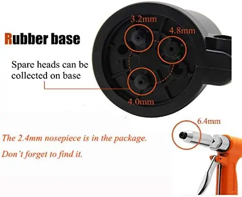 Pneumatic Air Riveter Pop Rivet Gun Tool Kit,with 3.2（ 1/8”), 4.0（5/32”), 4.8(3/16”),6.4(1/4”)Heavy Duty Air Hydraulic Rivet Gun