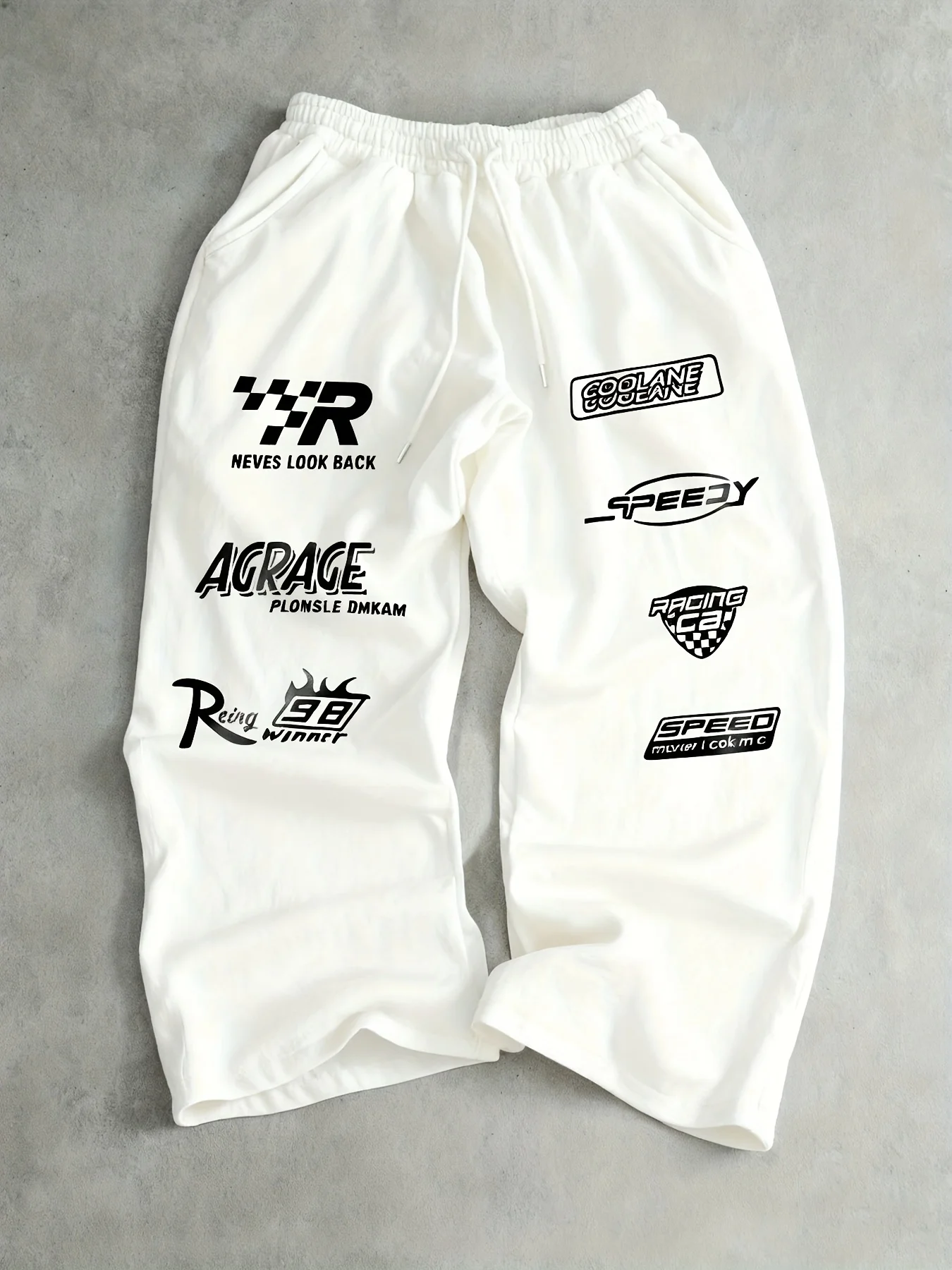 

Men's Versatile Solid Color Drawstring Loose Casual Sports Trousers, Spring and Autumn Men's Outdoor Home Casual Trousers