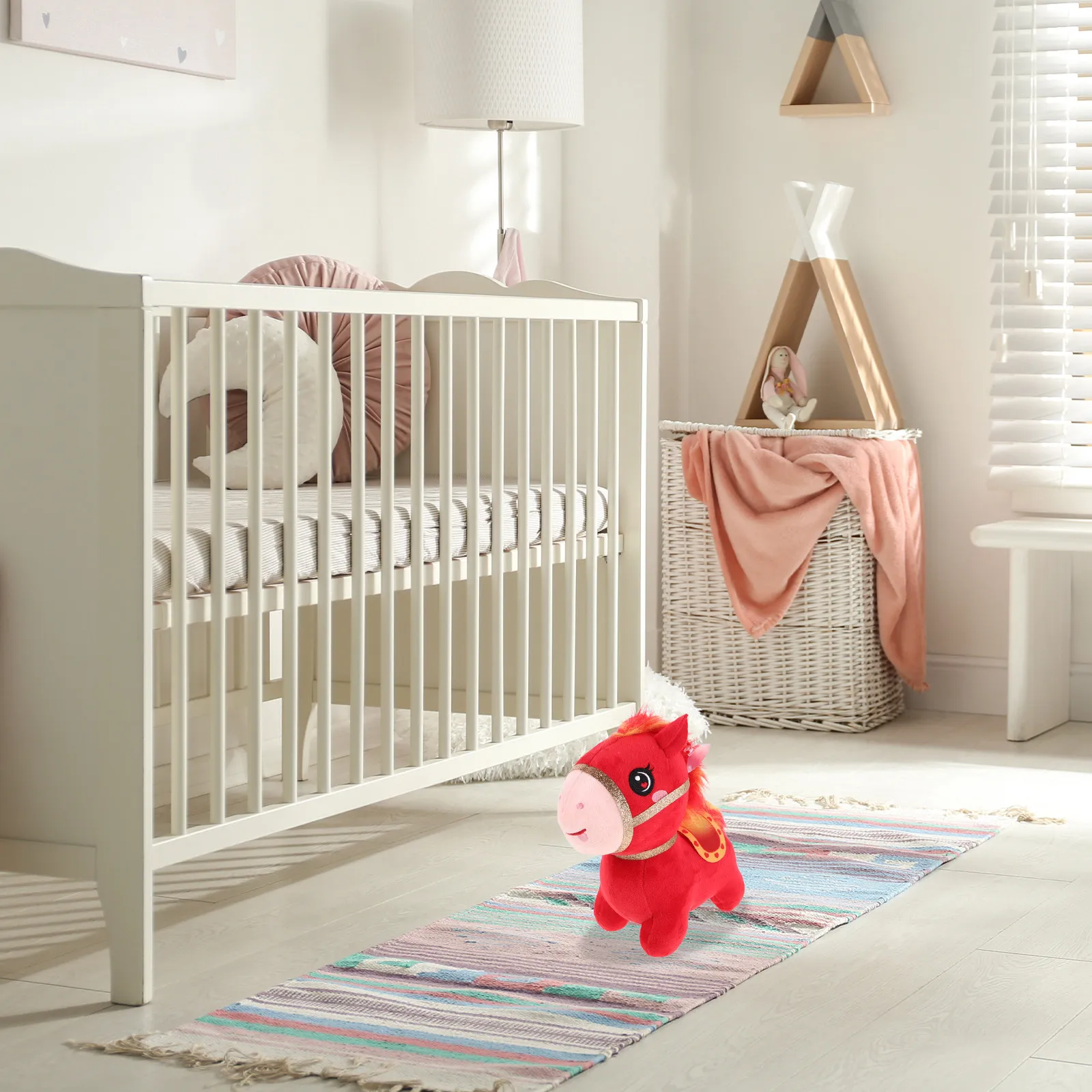 

2026 Chinese New Year Horse Mascot Soft Animal 20Cm Vibrant Red Zodiac Horse Decoration Festive Home Office Table Decor Lucky