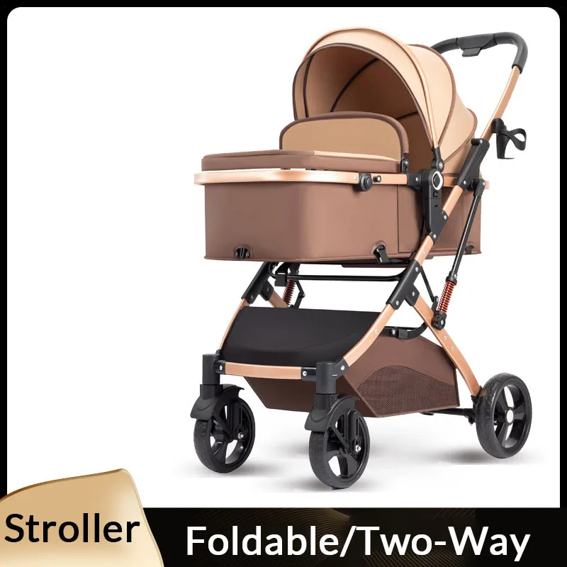

Baby Stroller - Foldable 2-Way High View 2-in-1 Lightweight Portable Easy-Fold Design with Shock Absorption for Newborns