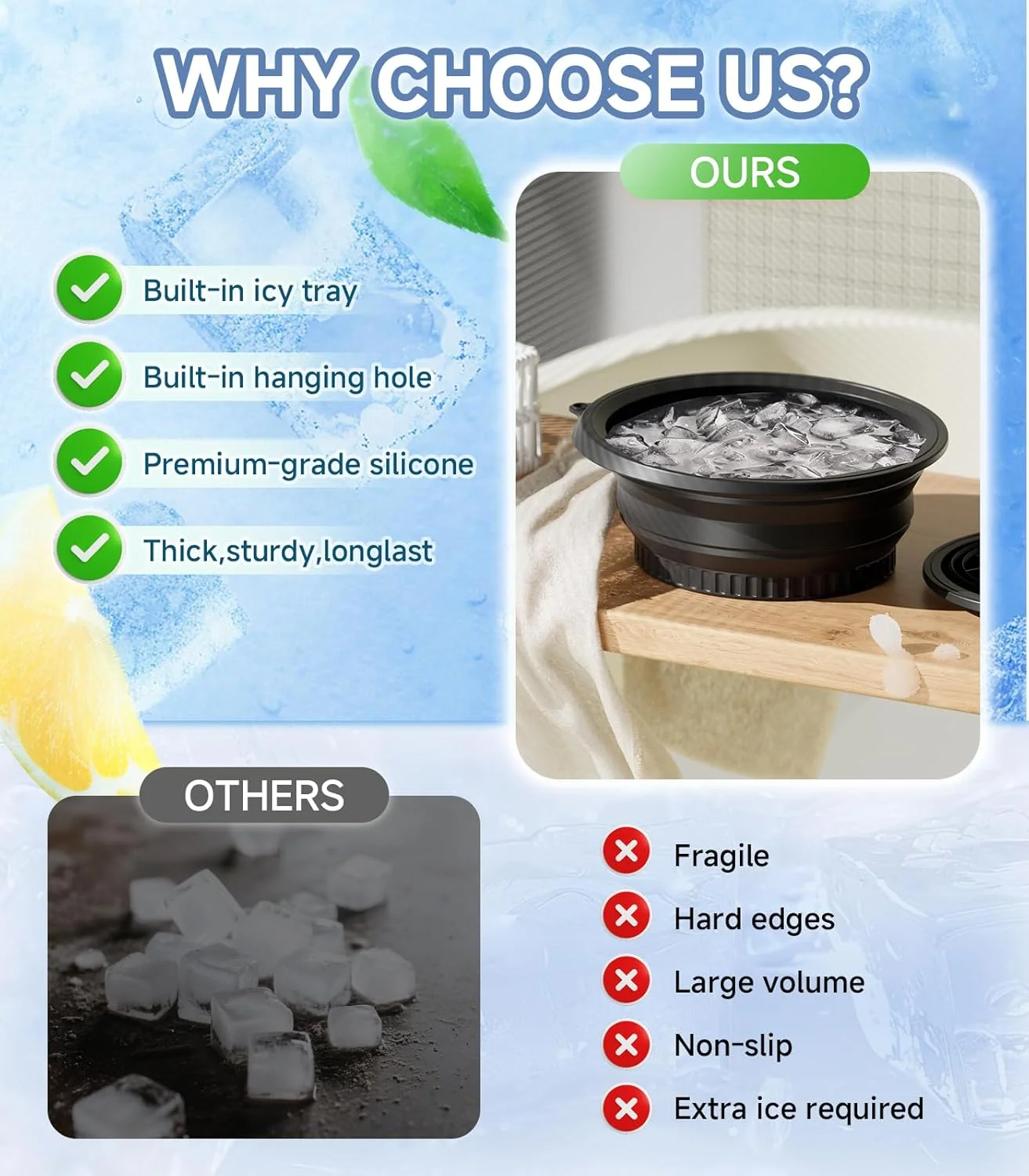 وعاء حمام على شكل ثلج للوجه، مغسلة باردة قابلة للطي للعناية بالوجه، أداة القضاء على الانتفاخ للسفر المنزلي