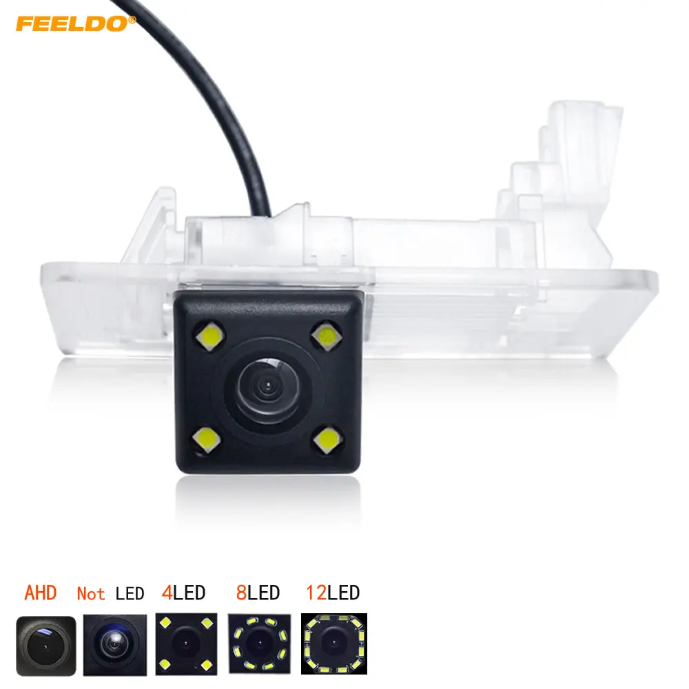 FEELDO Car Rear View Camera AHD with 8/12LED For Volkswagen Touareg/PASSAT/Lavida/Jetta/Sagitar/Golf/Superb/Yeti Backup Parking