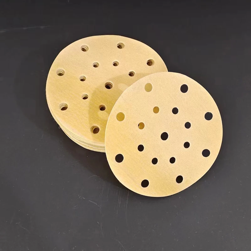 3M 6 Inch 17 Hole Dry Sandpaper Disc 236U Yellow Flocking Sandpaper, Automotive Putty Grinding Sandpaper