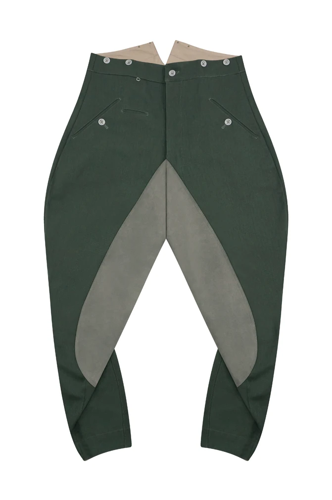 GUHB-B019 WWII Allemand Heer / Elite M40 Été HBT Reed Vert Troupes Montées Culotte D'équitation