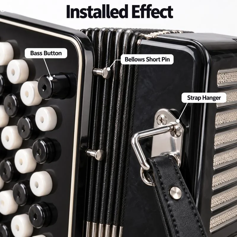 1Set Accordion Strap Shoulder Strap Loop Buckle Accessories, Belt Buckle Iron Buckles On Both Sides