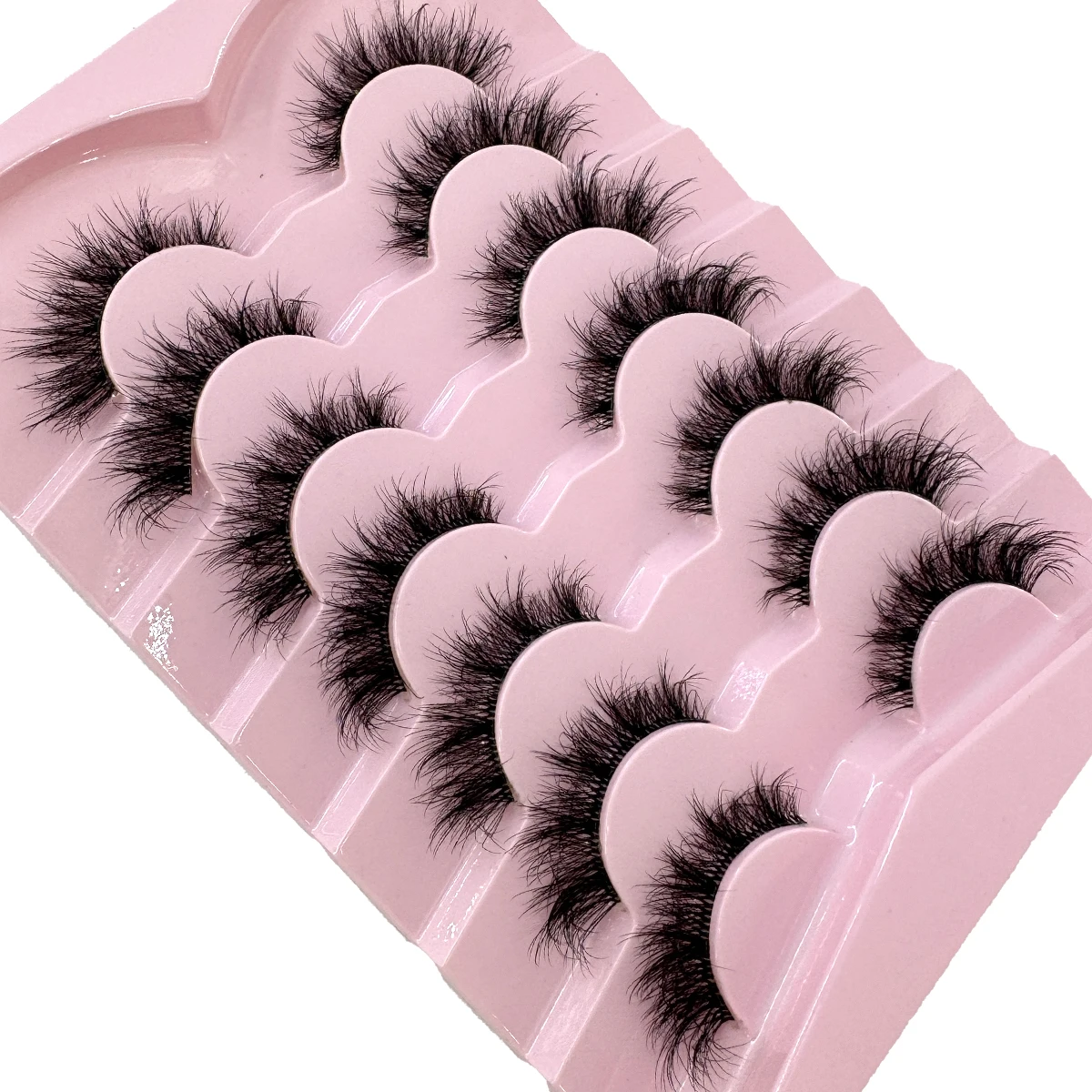 HBZGTLAD 7 paia Ciglia Cat Eye Ciglia lunghe naturali a fascia trasparente Ciglia con estremità alata Ciglia allungate Ciglia finte visone Trucco