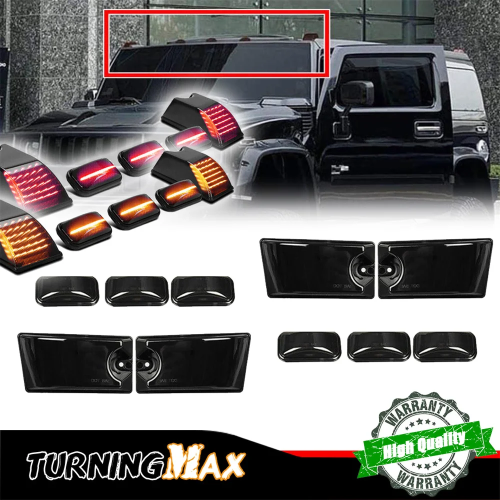 Luces de techo de cabina LED rojas y traseras ámbar delanteras, luces de posición de liquidación para Hummer H2 2003-2009 y Hummer H2 SUT/SU 2005, 2007-2009