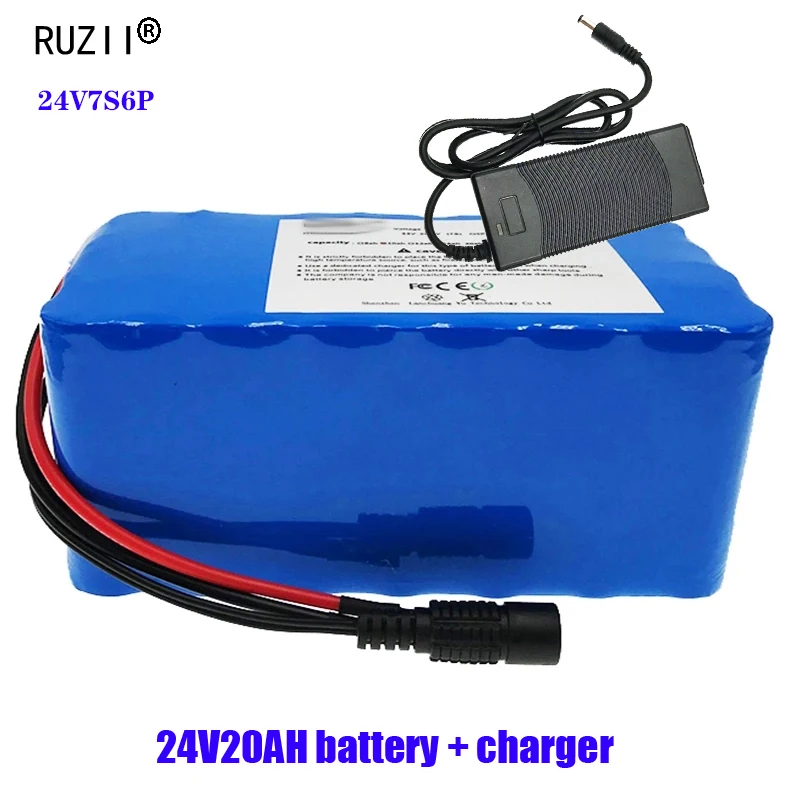 24V 20ah Rechargeable Batteries 7S 6P Lithium Battery pack for 350W motor,Electric bicycle Wheelchair battery with 29.4V charger