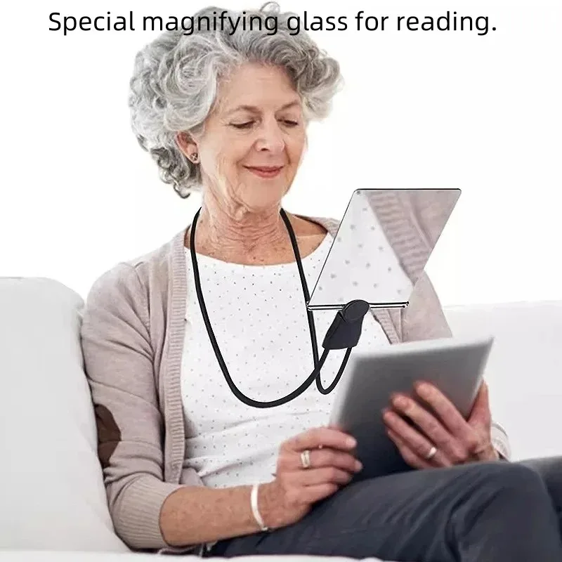 Large-screen ultra-thin reading magnifier, high-definition neck-hung handheld desktop multifunctional amplifier magnifier.