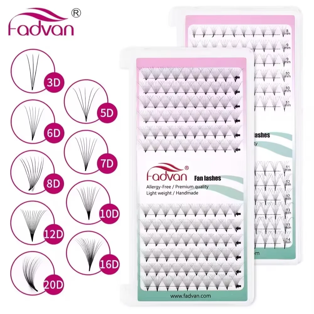 Fadvan Premade Fan Lashes 3D 5D 6D 8D 10D 12D 16D 20D 30D объем индивидуальный короткий стебель Россия наращивание ресниц принадлежности для макияжа