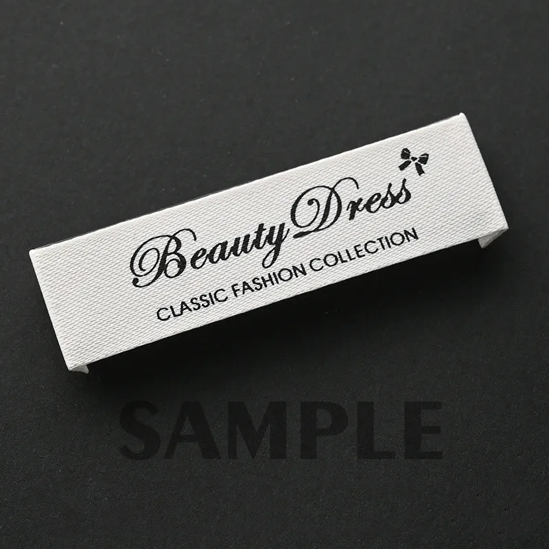 Custom Cotton Label with Logo Printing Tags for Garment, Handmade with Brand Name, 23043002