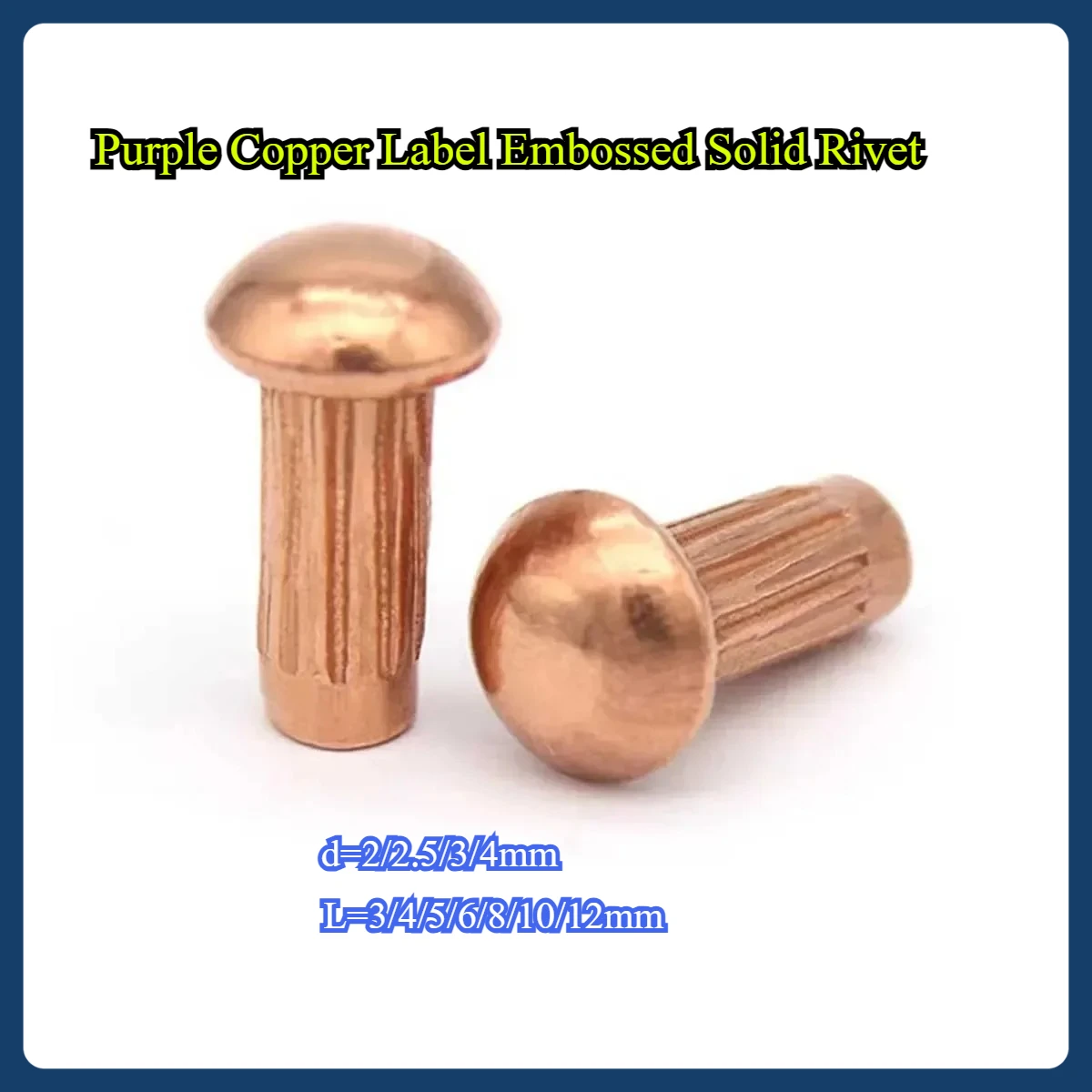 

Purple Copper Label Embossed Solid Rivet M2M4