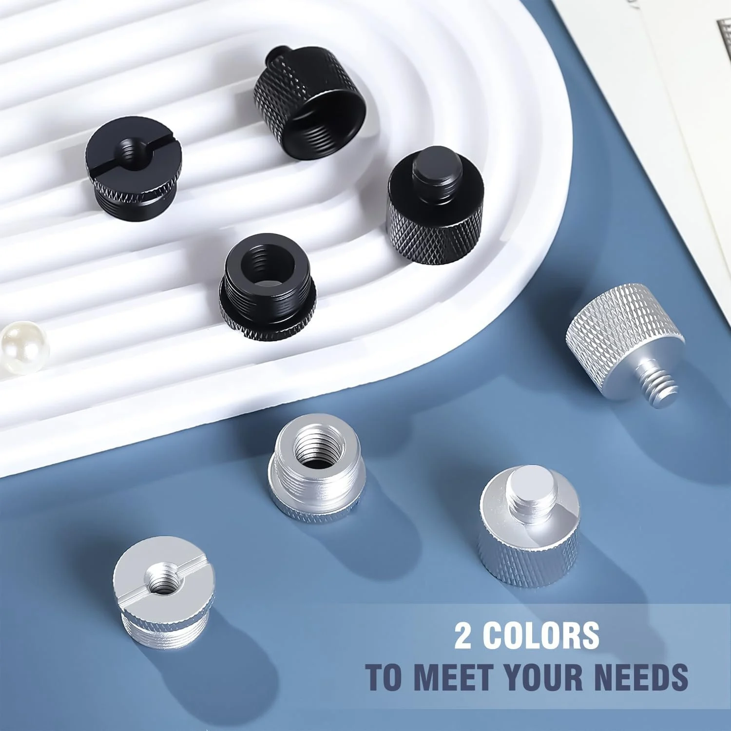 8-pack microfoonstandaardadapter, 5/8 vrouwelijk naar 3/8 mannelijk, 3/8 vrouwelijk naar 5/8 mannelijk, voor microfoonstandaard boomarm camerastatief A002