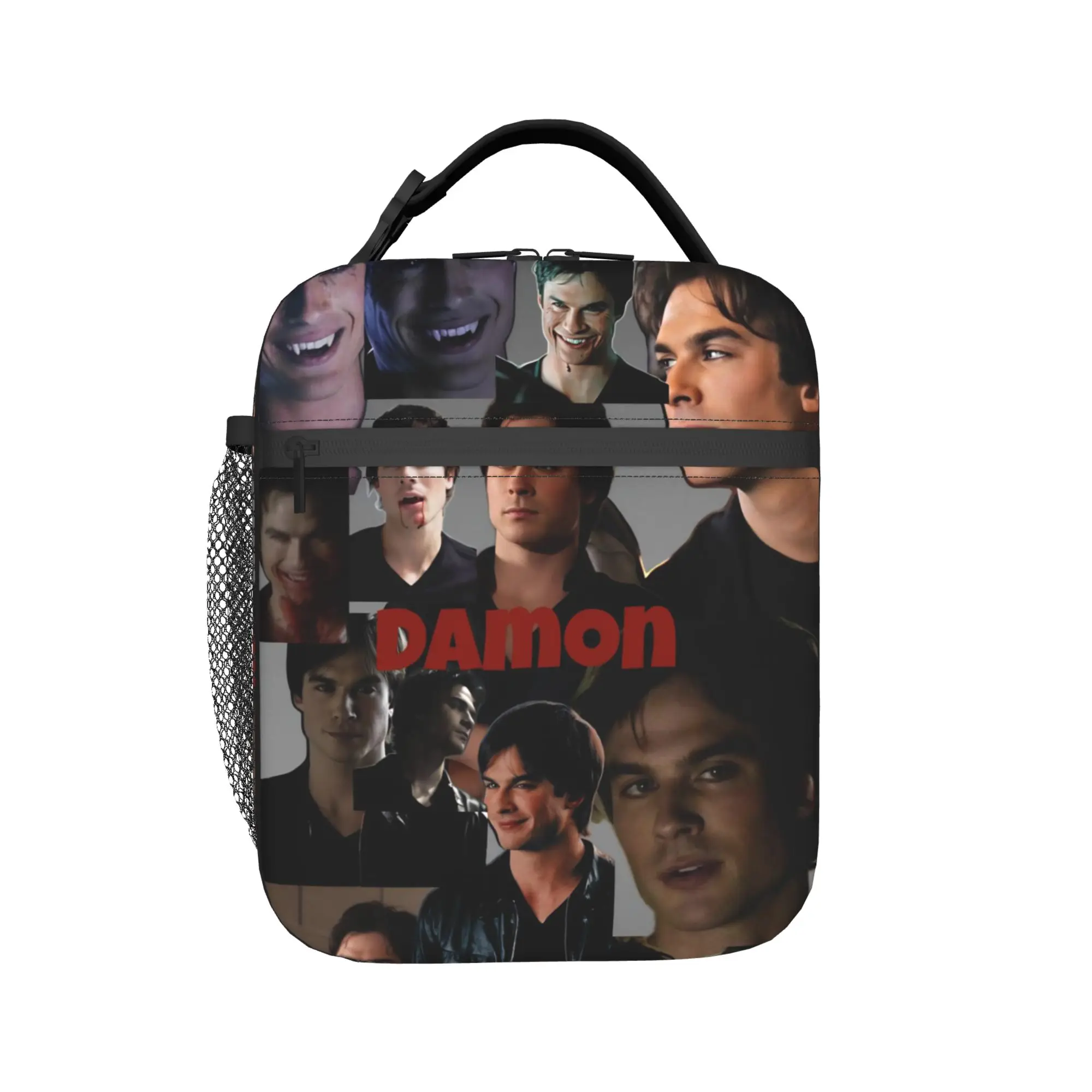 The Vampire Diaries Resuable Movie Lunch Bag Damon Salvatore Outdoor Picnic Lunch Box For Child Tote Food Bags Oxford Cooler Bag