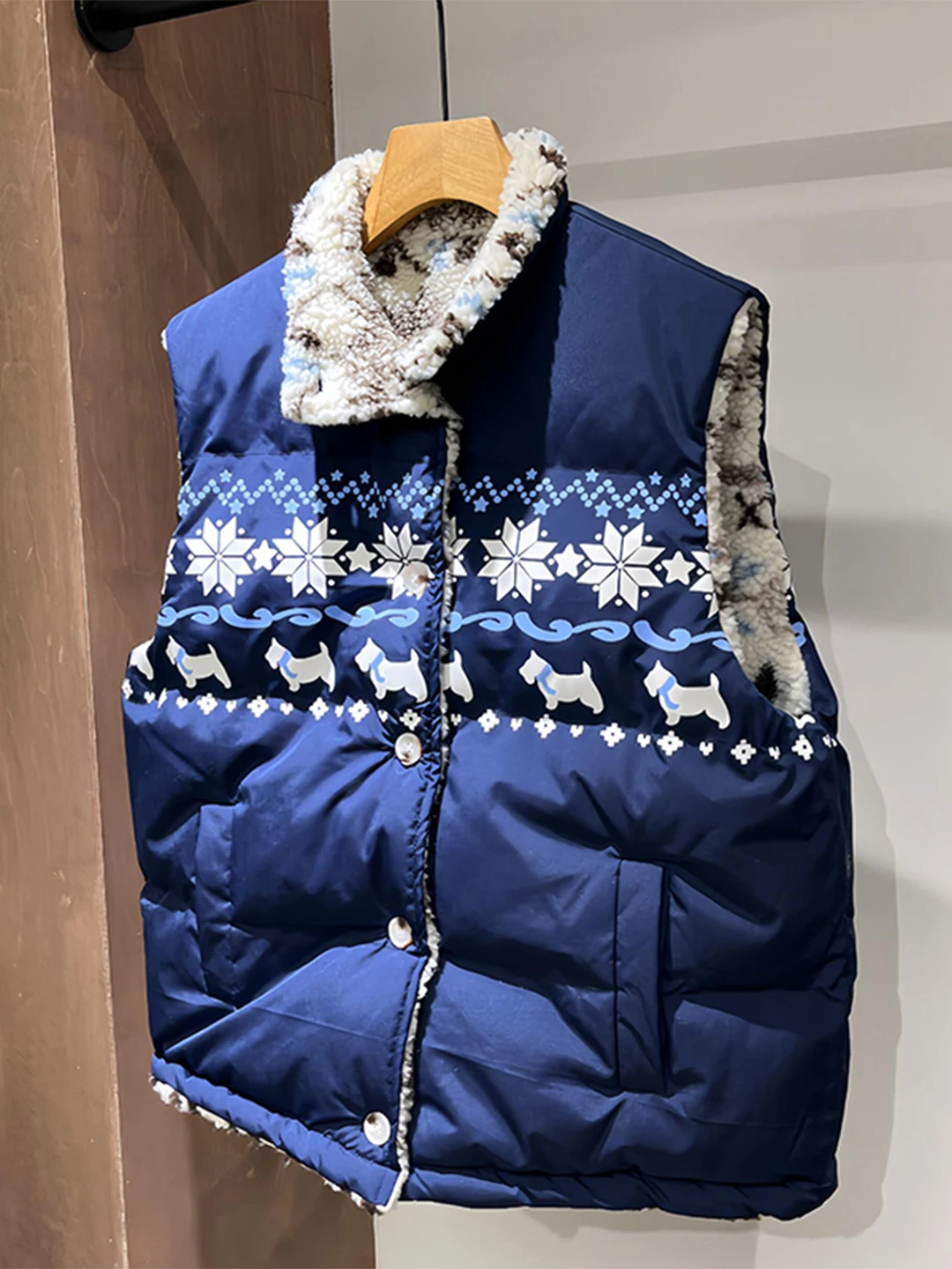 

Double-Sided Wear Fce Vest Women's Outerwear Winter Layering Lamb Fur Warm Cotton Jaet f oulder Coat Youth Trend