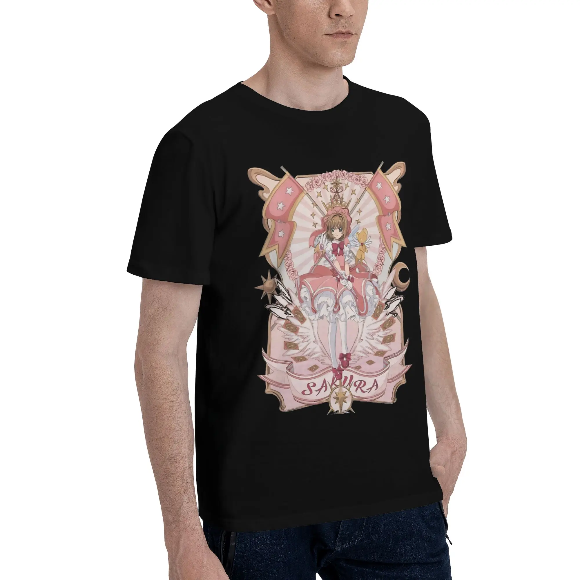 Tarot Funny Graphic 100% Cotton T-Shirt Bandai Cardcaptor Sakura Tops Tees For Men