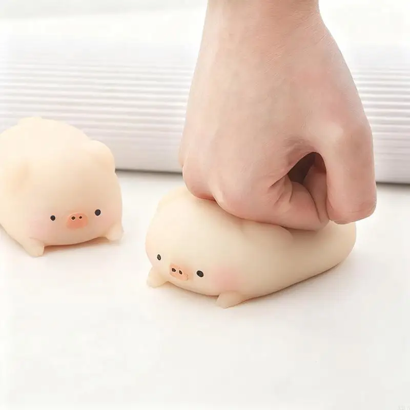 Leuk Varken Beeldje Flexibel Zacht Tafelblad Display Knijpspeeltje Bureau Ornament Huisdier Speelgoed Cadeau voor Kantoor Vriend