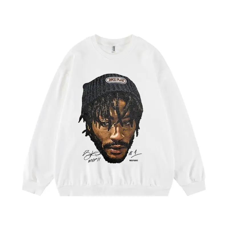 

Knicks Rose Printed Sports Trend High Street Basketball Clothes Retro Long Sleeve Autumn Winter Crew Neck Hoodie Cotton Hoodies