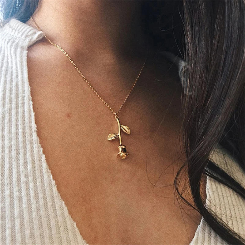 Moda Jóias Collier Prata da Cor do Ouro Rosa Colar de Pingente de Declaração das Mulheres Presentes Dos Amantes de Jóias de Beleza e Besta